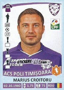 Sticker Marius Croitoru - Liga 1 Romania 2015-2016 n. 349 - Panini