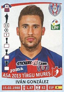 Sticker Iván Gonzalez - Liga 1 Romania 2015-2016 n. 15 - Panini