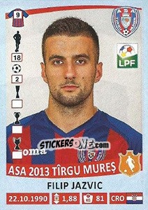 Sticker Filip Jazvic - Liga 1 Romania 2015-2016 n. 20 - Panini