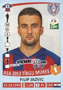 Sticker Filip Jazvic - Liga 1 Romania 2015-2016 - Panini