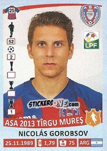 Cromo Nicolás Gorobsov - Liga 1 Romania 2015-2016 - Panini