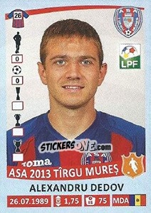 Figurina Alexandru Dedov - Liga 1 Romania 2015-2016 n. 24 - Panini