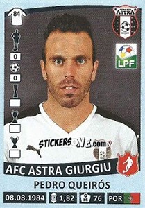 Sticker Pedro Queirós - Liga 1 Romania 2015-2016 n. 39 - Panini