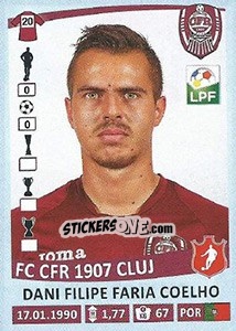 Sticker Dani Filipe Faria Coelho - Liga 1 Romania 2015-2016 - Panini