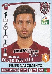 Sticker Filipe Nascimento - Liga 1 Romania 2015-2016 n. 76 - Panini