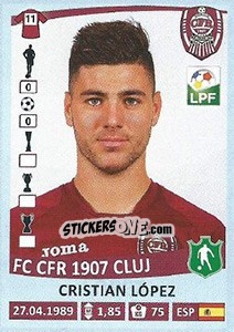 Sticker Cristian López - Liga 1 Romania 2015-2016 - Panini