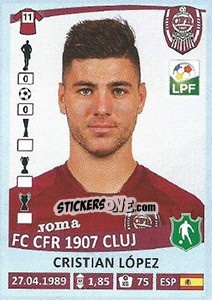 Cromo Cristian López - Liga 1 Romania 2015-2016 - Panini