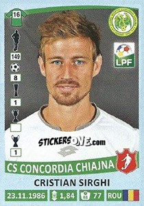 Sticker Cristian Sirghi - Liga 1 Romania 2015-2016 - Panini