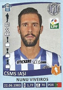 Figurina Nunu Viveiros - Liga 1 Romania 2015-2016 n. 135 - Panini