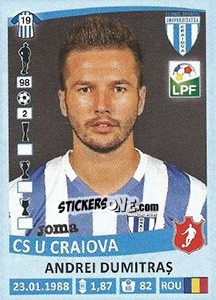 Cromo Andrei Dumitraş - Liga 1 Romania 2015-2016 - Panini