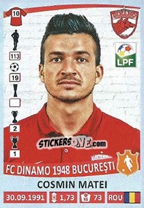 Figurina Cosmin Matei - Liga 1 Romania 2015-2016 n. 182 - Panini