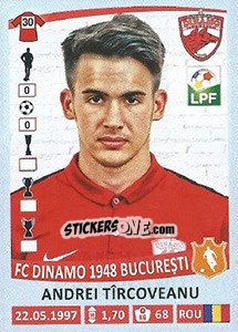 Figurina Andrei Tîrcoveanu - Liga 1 Romania 2015-2016 n. 186 - Panini