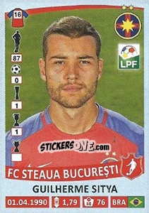 Cromo Guilherme Sitya - Liga 1 Romania 2015-2016 - Panini