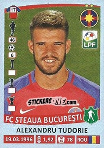 Sticker Alexandru Tudorie - Liga 1 Romania 2015-2016 n. 381 - Panini