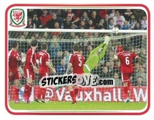Sticker Wales 0:0 Bosnia & Herzegovina - Wales. We'Re Going To France! n. 104 - Panini