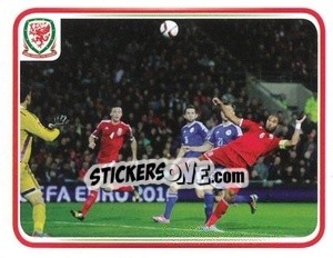 Sticker Wales 0:0 Bosnia & Herzegovina - Wales. We'Re Going To France! - Panini