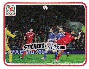Sticker Wales 0:0 Bosnia & Herzegovina - Wales. We'Re Going To France! n. 105 - Panini