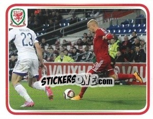 Sticker Wales 2:1 Cyprus - Wales. We'Re Going To France! - Panini