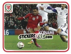 Sticker Wales 2:1 Cyprus - Wales. We'Re Going To France! n. 107 - Panini
