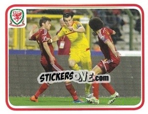 Sticker Belgium 0:0 Wales - Wales. We'Re Going To France! n. 108 - Panini