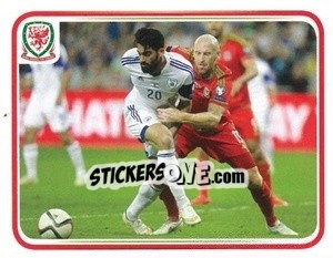 Figurina Israel 0:3 Wales - Wales. We'Re Going To France! - Panini