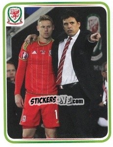 Sticker Simon Church (and Chris Coleman) - Wales. We'Re Going To France! - Panini
