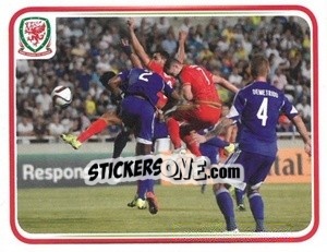 Sticker Cyprus 0:1 Wales - Wales. We'Re Going To France! - Panini