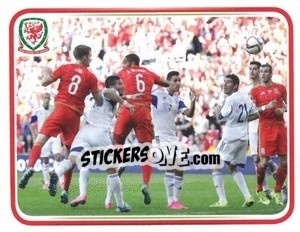 Sticker Wales 0:0 Israel - Wales. We'Re Going To France! n. 177 - Panini