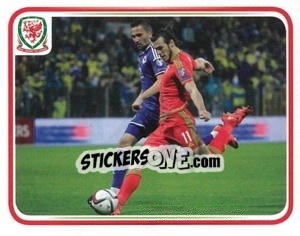 Sticker Bosnia & Herzegovina 2:0 Wales - Wales. We'Re Going To France! - Panini