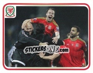 Sticker Bosnia & Herzegovina 2:0 Wales - Wales. We'Re Going To France! - Panini