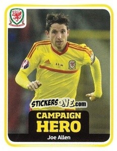 Sticker Midfield Hero - Joe Allen - Wales. We'Re Going To France! n. 190 - Panini