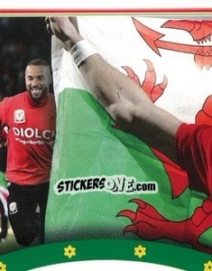 Cromo Players Celebrate - Wales. We'Re Going To France! - Panini