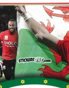 Sticker Players Celebrate - Wales. We'Re Going To France! - Panini