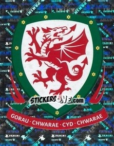 Figurina Football Association of Wales Logo - Wales. We'Re Going To France! - Panini