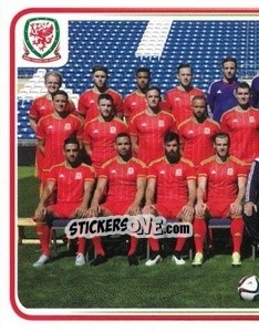 Sticker Team Photo - Wales. We'Re Going To France! - Panini