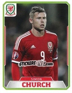 Sticker Simon Church - Wales. We'Re Going To France! - Panini