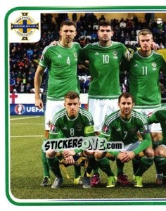 Sticker Team Photo - Northern Ireland. We'Re Going To France! n. 2 - Panini