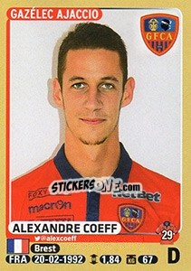 Sticker Alexandre Coeff - FOOT 2015-2016 - Panini