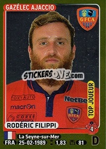 Sticker Rodéric Filippi (Top Joueur) - FOOT 2015-2016 - Panini