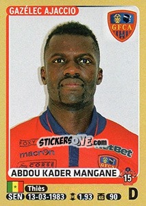 Sticker Abdou Kader Mangane - FOOT 2015-2016 n. 9 - Panini