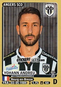 Figurina Yohann Andreu - FOOT 2015-2016 - Panini