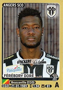 Figurina Férébory Doré - FOOT 2015-2016 n. 44 - Panini