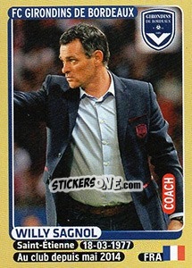 Sticker Willy Sagnol (coach) - FOOT 2015-2016 n. 78 - Panini