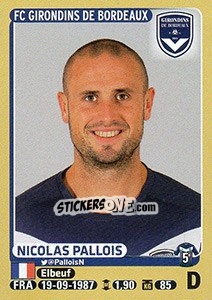 Sticker Nicolas Pallois - FOOT 2015-2016 n. 81 - Panini