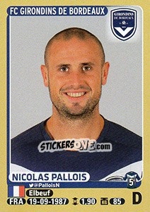 Cromo Nicolas Pallois - FOOT 2015-2016 - Panini