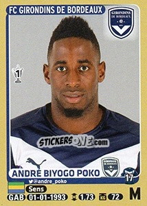 Cromo André Biyogo Poko - FOOT 2015-2016 - Panini