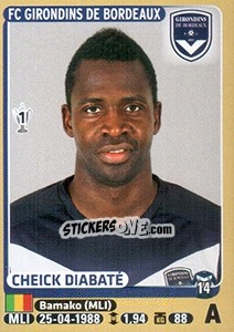 Sticker Cheick Diabaté - FOOT 2015-2016 n. 92 - Panini