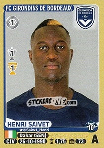 Sticker Henri Saivet - FOOT 2015-2016 n. 95 - Panini
