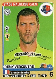 Figurina Rémy Vercoutre - FOOT 2015-2016 - Panini