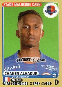 Figurina Chaker Alhadhur - FOOT 2015-2016 n. 100 - Panini